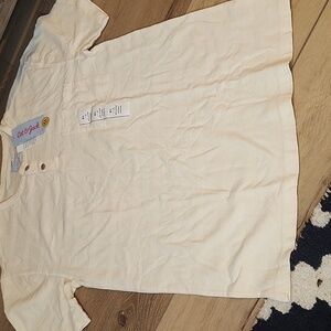 Cream Henley Boys T-Shirt, Xl 14